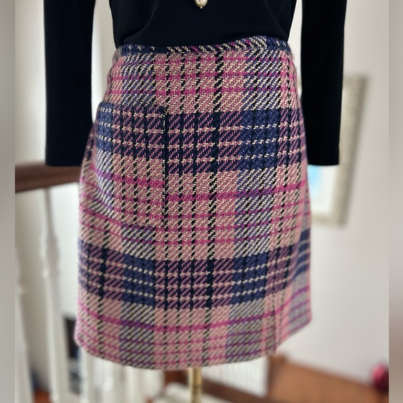 Women's Topshop Petite Check Mini-Skirt with Pocket in Purple/Pink Size 4 - Picture 9 of 14